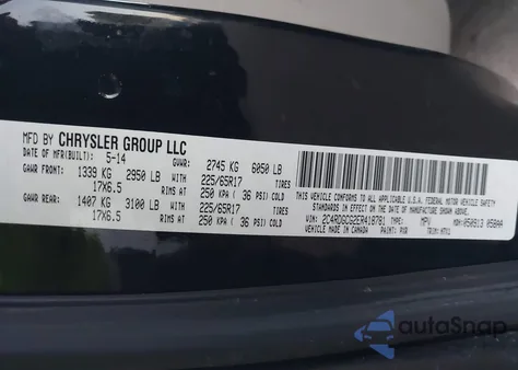 2014 Dodge Grand Caravan Sxt from USA, damaged, VIN 2C4RDGCG2ER418781